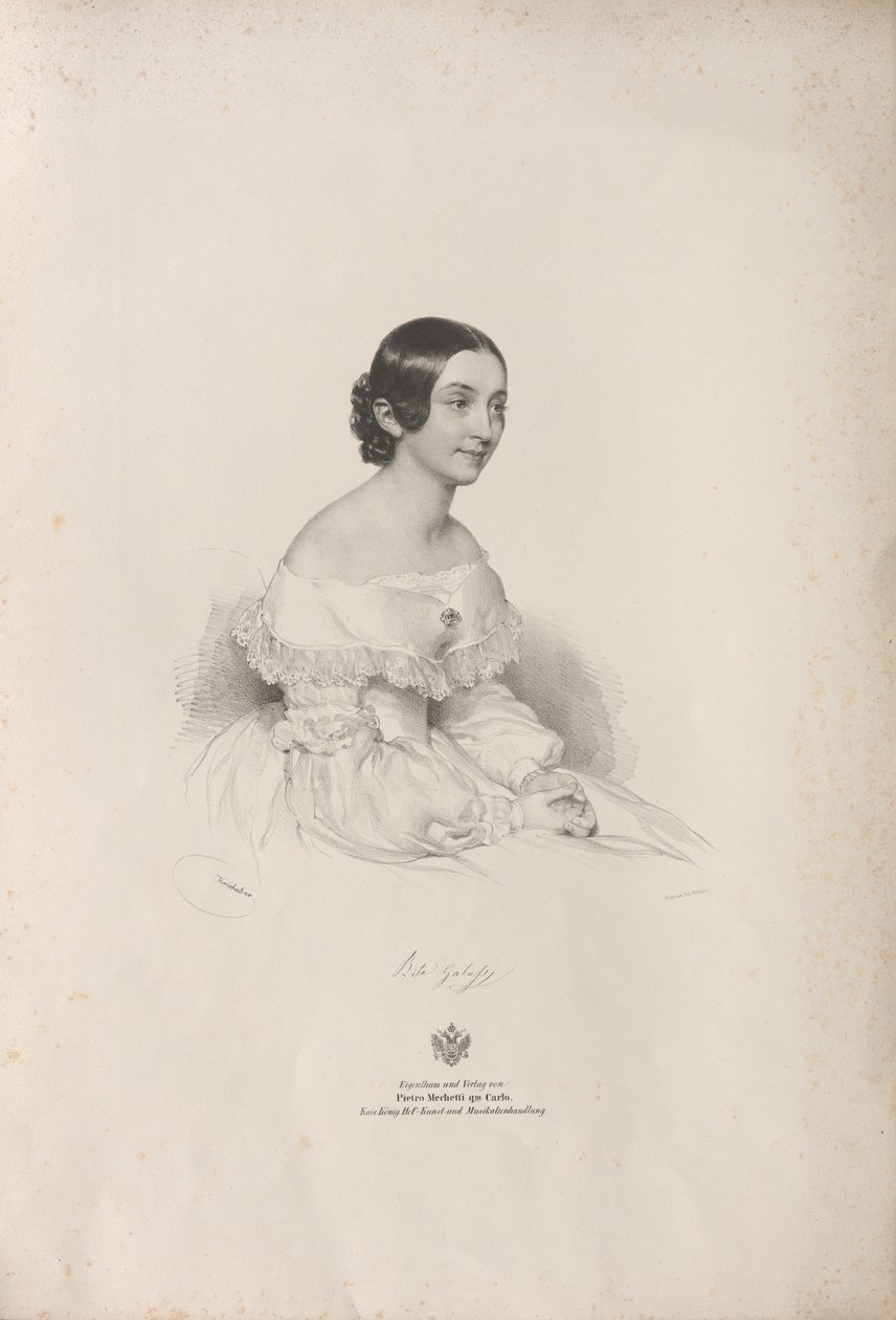 Portret śpiewaczki operowej Rity Gabussi 1810-1891, 1840. autorstwa Josef Kriehuber