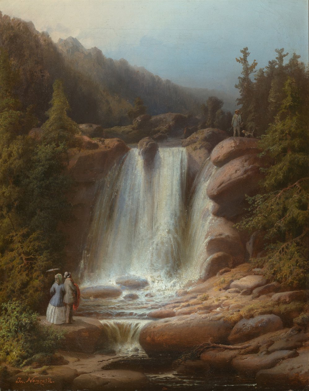 Wodospad Mumlawy w Karkonoszach, 1850-53 autorstwa Josef Matj Navrátil