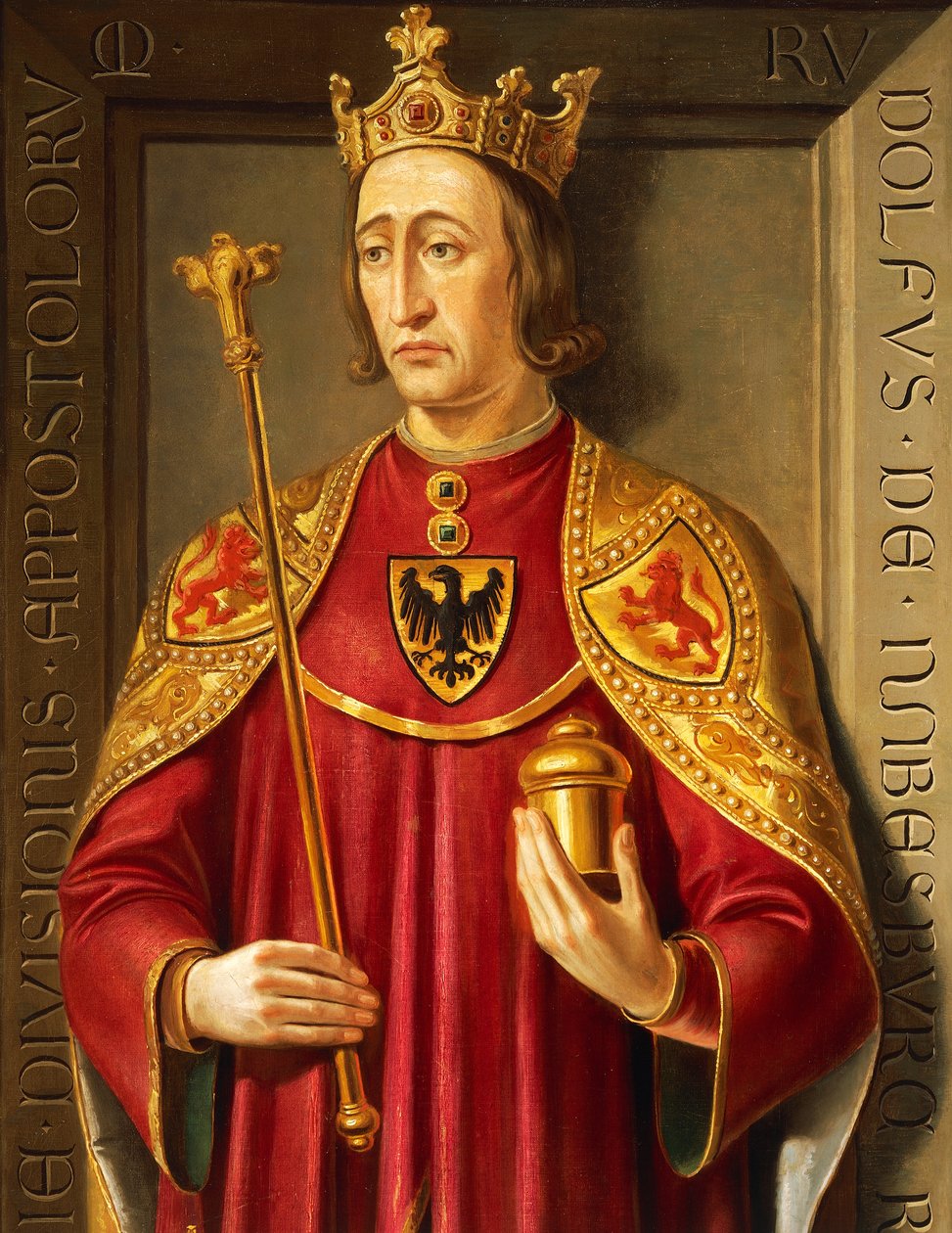 Portret Rudolfa von Habsburg (1218-91), obraz Josefa Kissa i Friedricha Mayrhofera, detal autorstwa Josef and Mayrhofer Friedrich Kiss