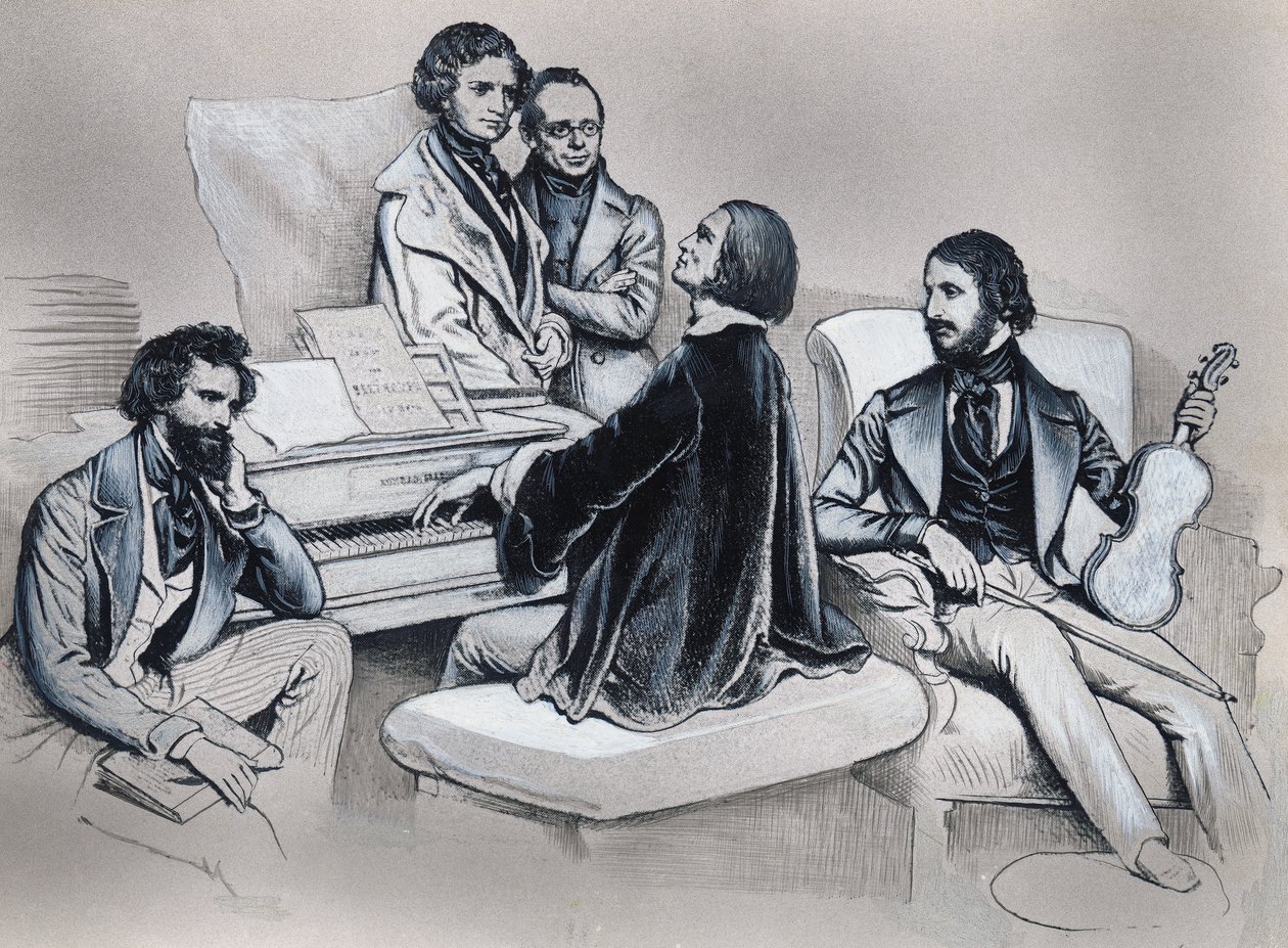 Rysunek według litografii Josefa Kriehubera (1800-1876) autorstwa Josef Nikolaus Kriehuber