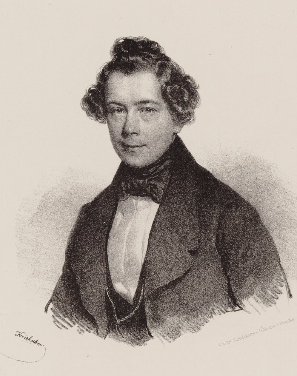 Portret kompozytora Josepha Lannera 1801-1843 , 1830. autorstwa Josef Nikolaus Kriehuber