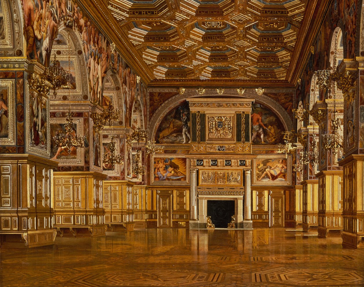 Sala Balowa Fontainebleau (olej na płótnie) autorstwa Josef Theodor Hansen