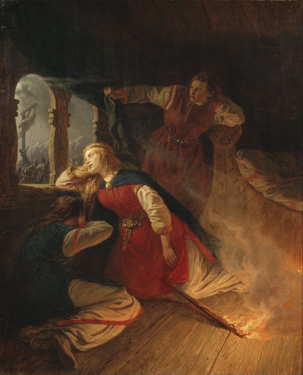 Hagbard et Signy - Hagbard i Signy, autorstwa Wallandera, Josefa Wilhelma (1821-1888). olej na płótnie autorstwa Josef Wilhelm Wallander