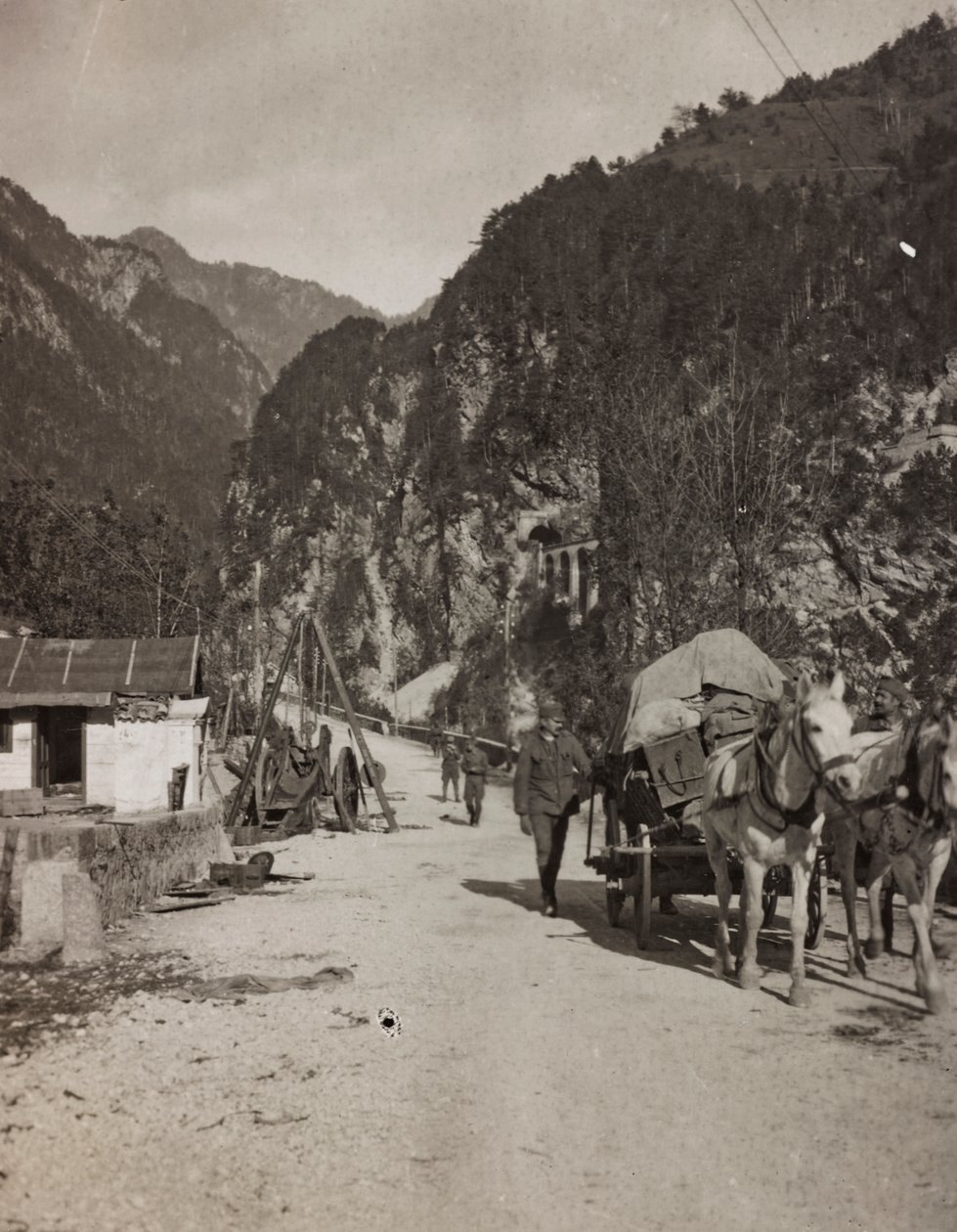 Album "Moja wojna światowa - wspomnienia Frontu Południowo-Zachodniego w Karyntii, Włochy, Trentino-Alto Adige) 31.03.1915-12.11.1918 - Wiedeń Josefa Zohlego": wagon wojskowy (zdjęcie czarno-białe) autorstwa Josef Zohles