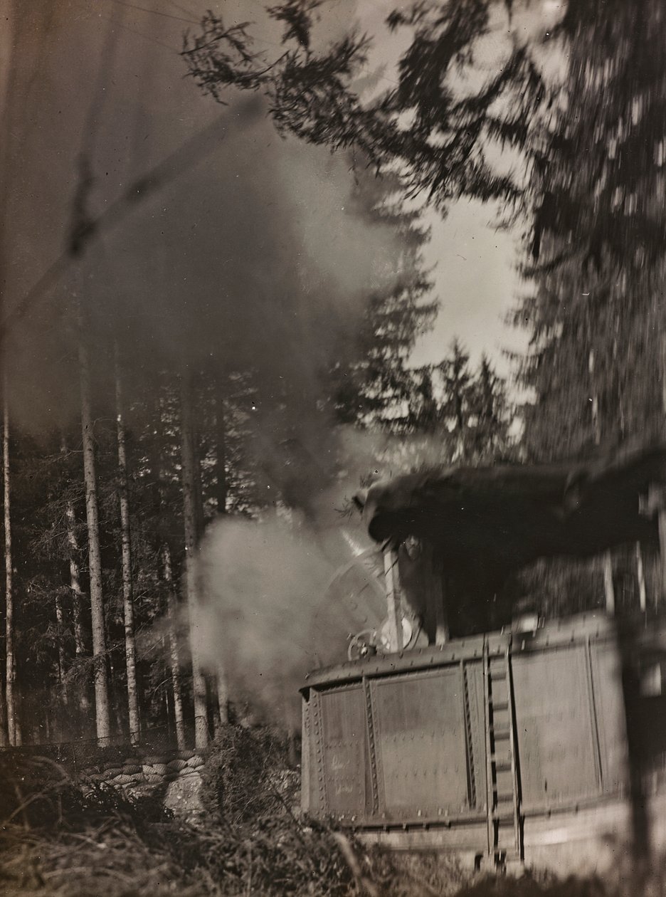 Album "Moja wojna światowa - wspomnienia Frontu Południowo-Zachodniego w Karyntii, Włochy, Trentino-Alto Adige) 31.03.1915-12.11.1918 - Josef Zohles Vienna": moździerz Morser w akcji ( autorstwa Josef Zohles