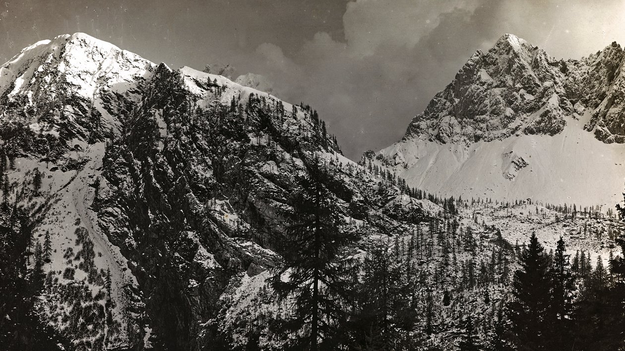Album "Moja wojna światowa - wspomnienia Frontu Południowo-Zachodniego w Karyntii, Włochy, Trentino-Alto Adige) 31.03.1915-12.11.1918 - Josef Zohles Vienna": strefa wojny w Alpach (b/w p autorstwa Josef Zohles