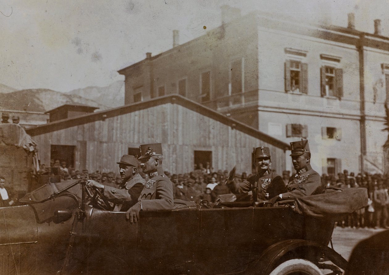 Album "Moja wojna światowa - wspomnienia Frontu Południowo-Zachodniego w Karyntii, Włochy, Trentino-Alto Adige) 31.03.1915-12.11.1918 - Wiedeń Josefa Zohlego": Cesarz Karol w Trento (b/w autorstwa Josef Zohles