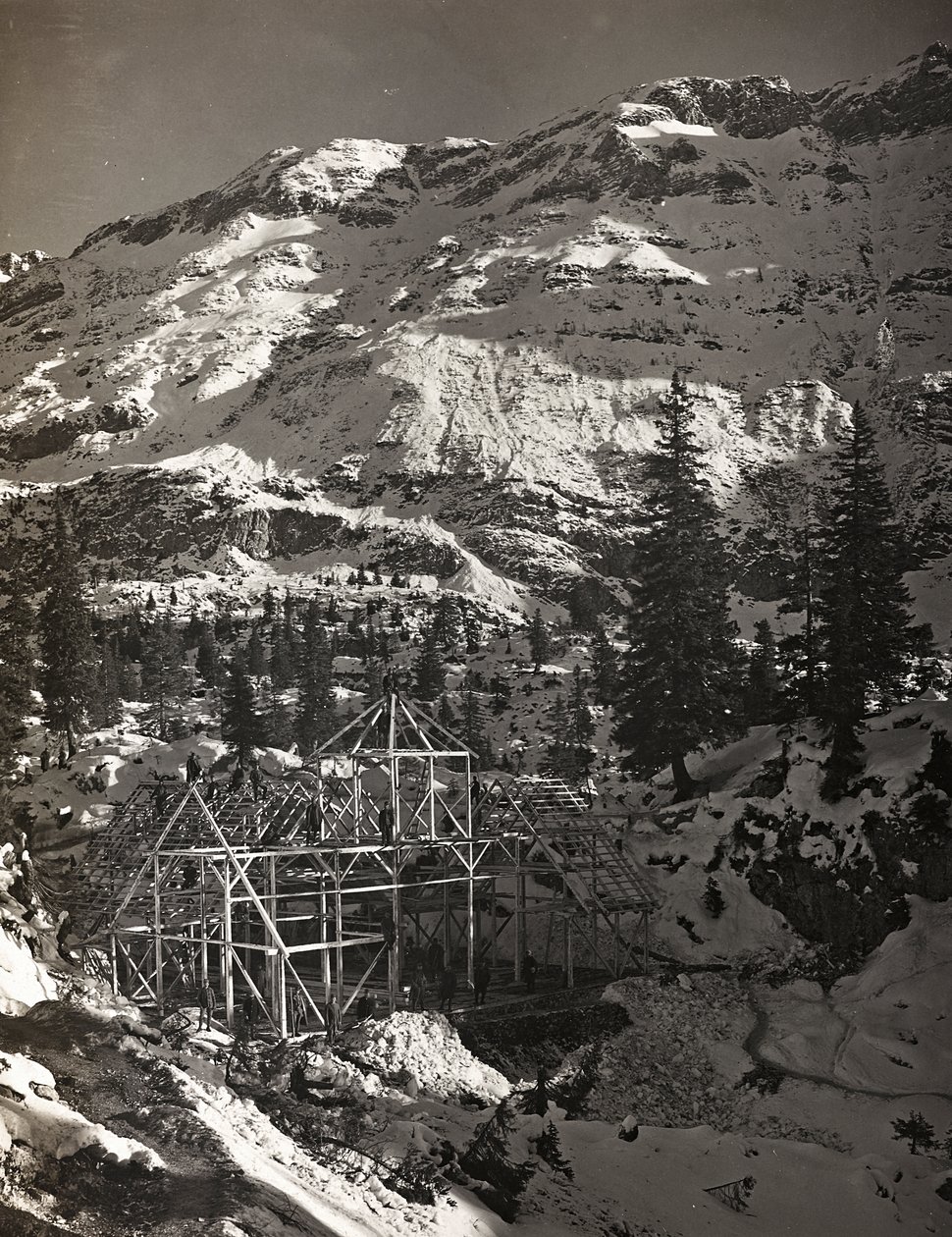 Album "Moja wojna światowa - wspomnienia Frontu Południowo-Zachodniego w Karyntii, Włochy, Trentino-Alto Adige) 31.03.1915-12.11.1918 - Josef Zohles Wiedeń": konstrukcja budowlana (b/w autorstwa Josef Zohles