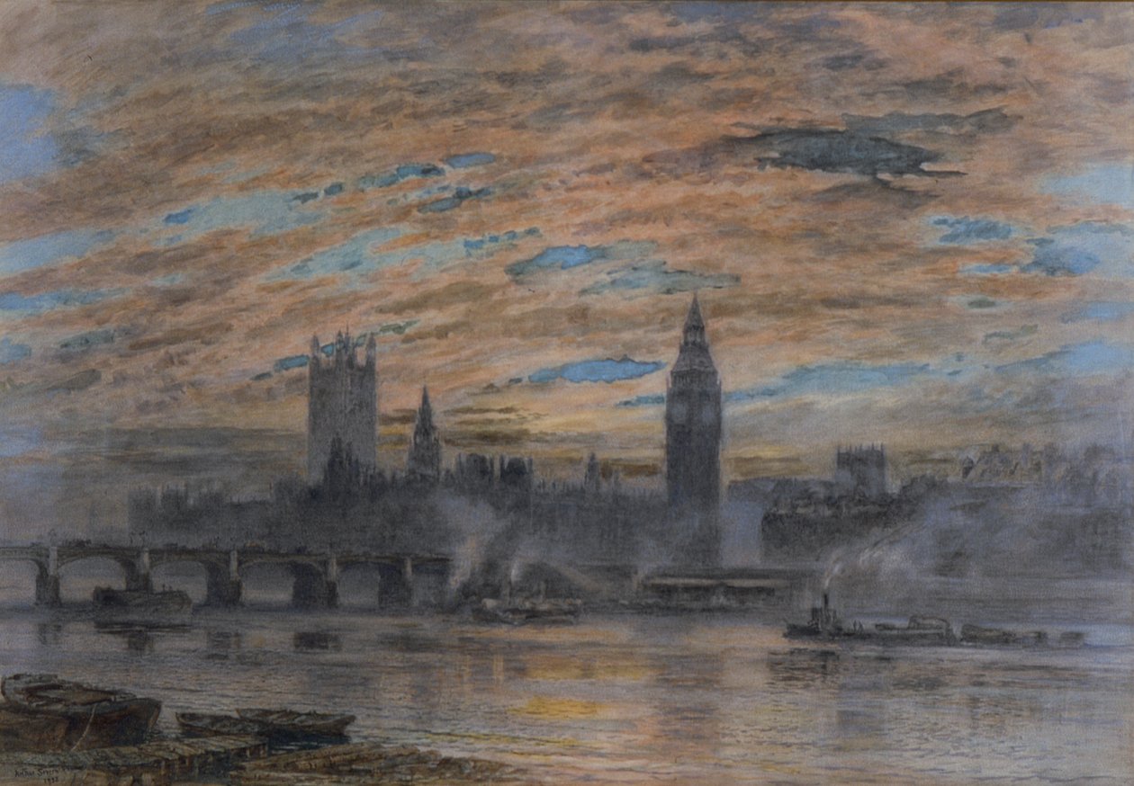 Westminster z Surrey Bank, 1922 autorstwa Joseph Severn