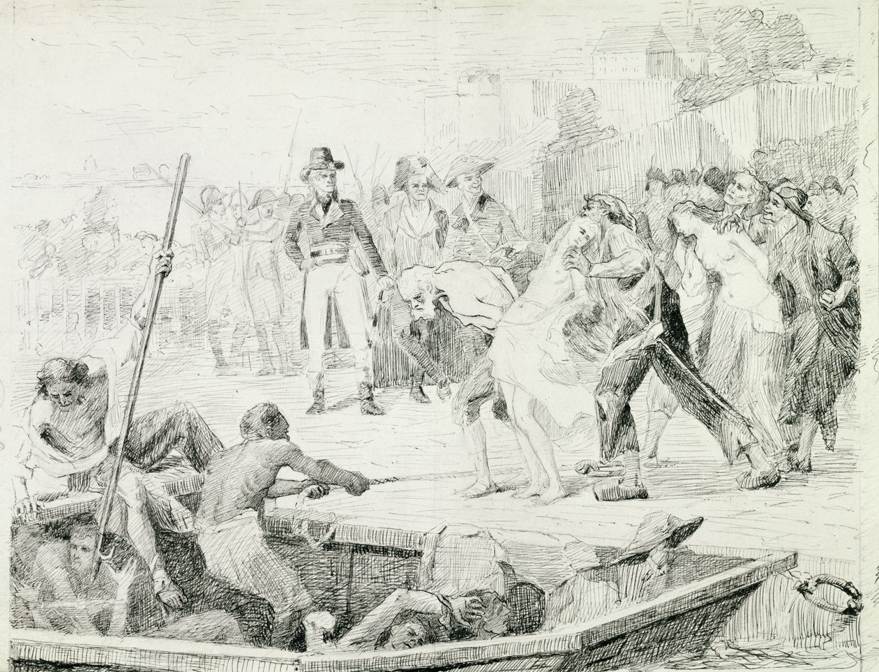 Utonięcia w Nantes w 1793 r. autorstwa Joseph Aubert