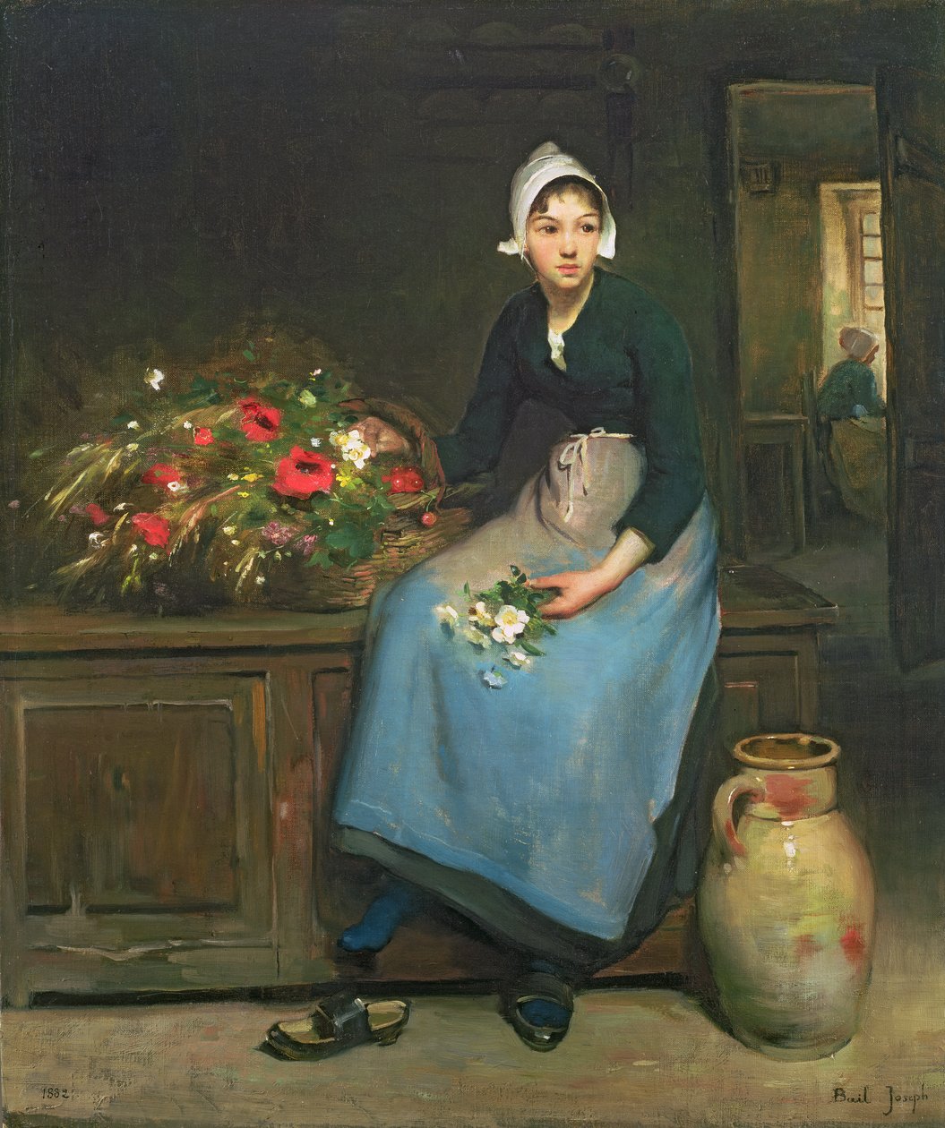 Młody sprzedawca kwiatów, 1882 autorstwa Joseph Bail