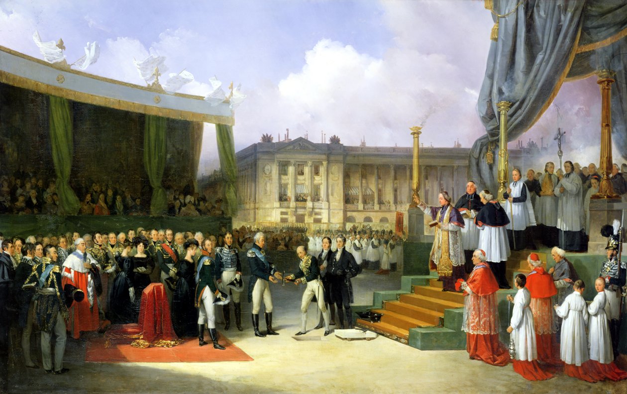 Inauguracja pomnika ku czci Ludwika XVI (1754-93) autorstwa Karola X (1757-1836) na Place de la Concorde, 3 maja 1826, 1827 autorstwa Joseph Beaume