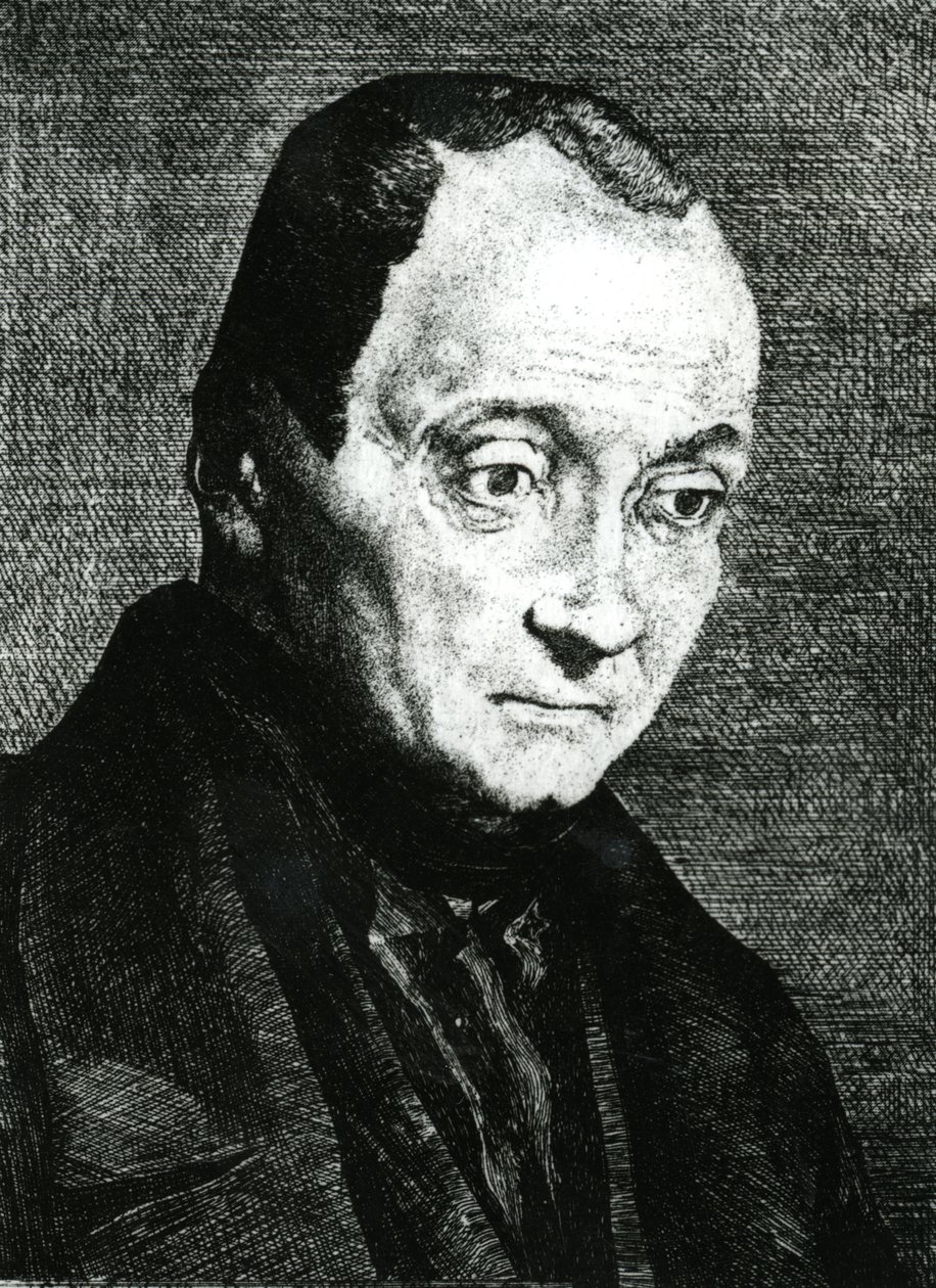 Auguste Comte, wyryty przez Felixa Bracquemonda, 1851 autorstwa Joseph Benoit Guichard