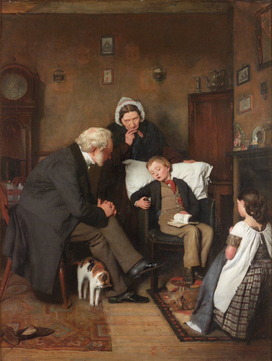 Chory chłopiec, ok.1857 autorstwa Joseph Clark