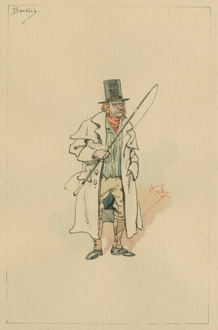 Barkis, ok. 1920 (pióro i atrament z toaletą na papierze) autorstwa Joseph Clayton Clarke