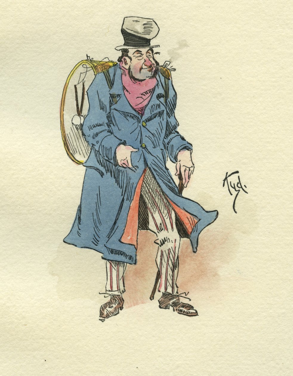 Postać z Dombey and Son (atrament i toaleta na papierze) autorstwa Joseph Clayton Clarke