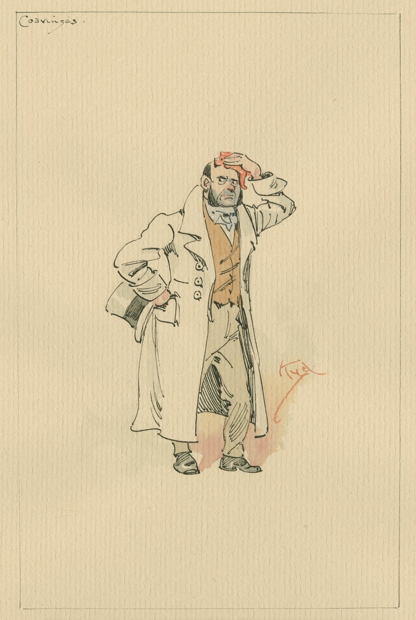 Coavinses, ok. 1920 (pióro i atrament z toaletą na papierze) autorstwa Joseph Clayton Clarke