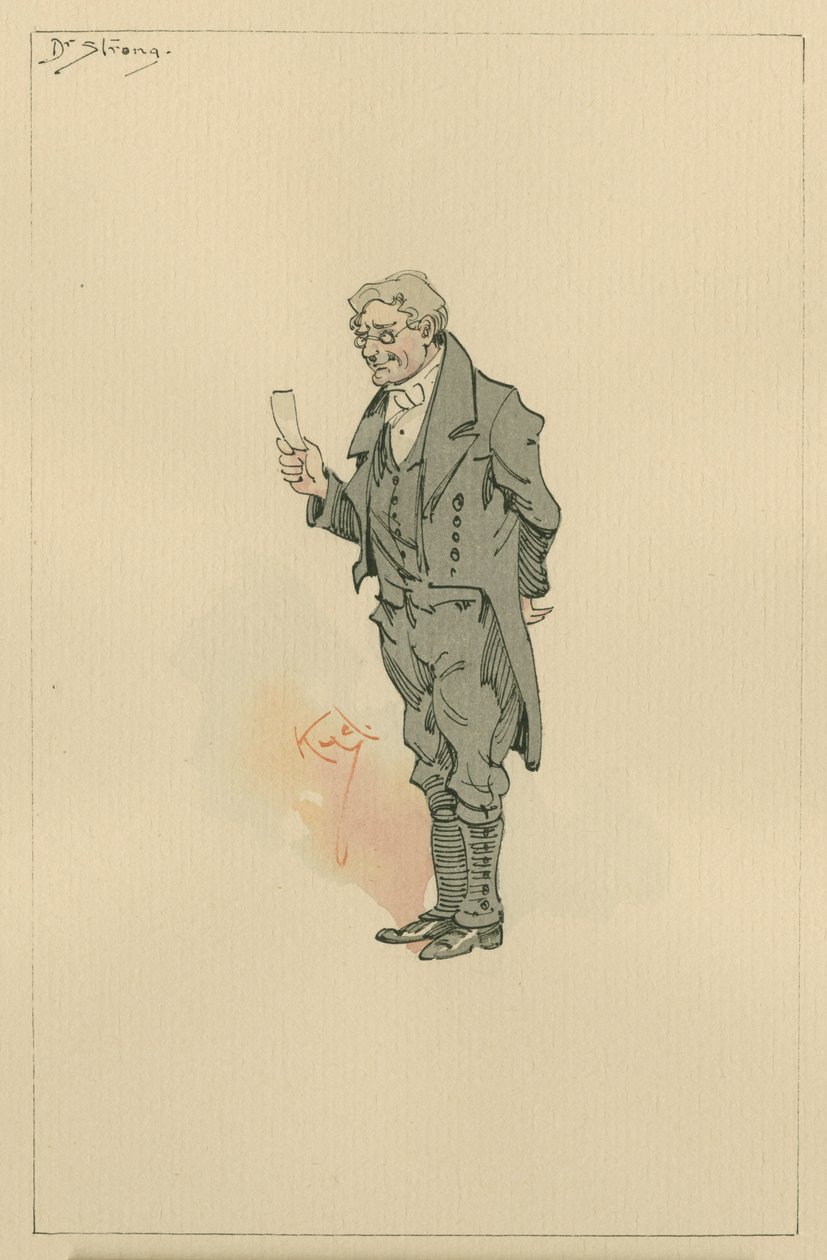 Dr Strong, ok. 1920 (pióro i atrament z toaletą na papierze) autorstwa Joseph Clayton Clarke