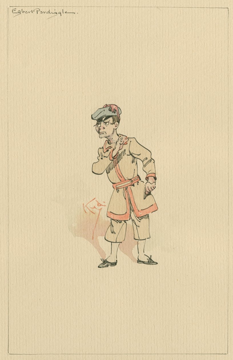 Egbert Pardiggle, ok. 1920 (pióro i atrament z toaletą na papierze) autorstwa Joseph Clayton Clarke