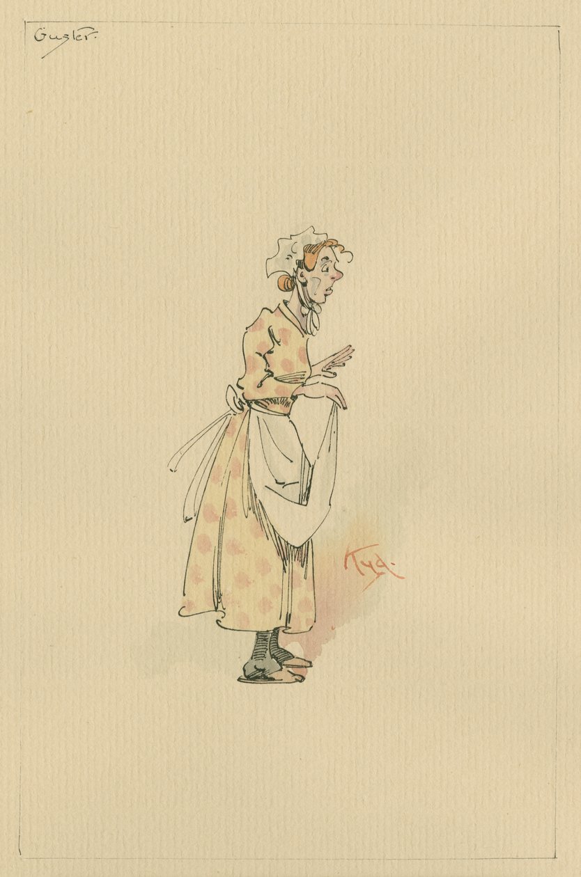 Guster, ok. 1920 (pióro i atrament z toaletą na papierze) autorstwa Joseph Clayton Clarke