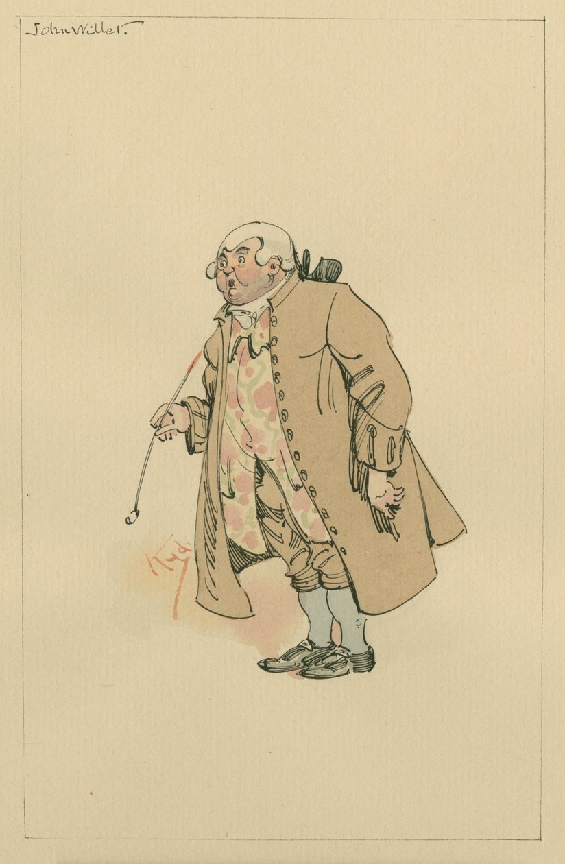 John Willet, ok. 1920 (pióro i atrament z toaletą na papierze) autorstwa Joseph Clayton Clarke