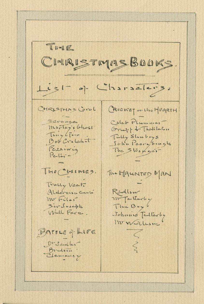Lista postaci, ok. 1920 (pióro i atrament z toaletą na papierze) autorstwa Joseph Clayton Clarke