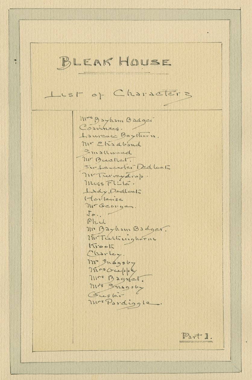 Lista postaci, ok. 1920 (pióro i tusz, wc na papierze) autorstwa Joseph Clayton Clarke