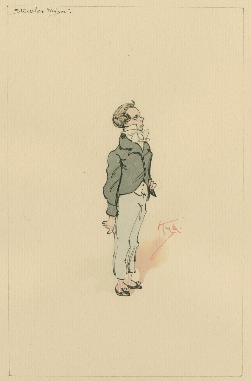 Master Skettles, ok. 1920 (pióro i atrament z toaletą na papierze) autorstwa Joseph Clayton Clarke