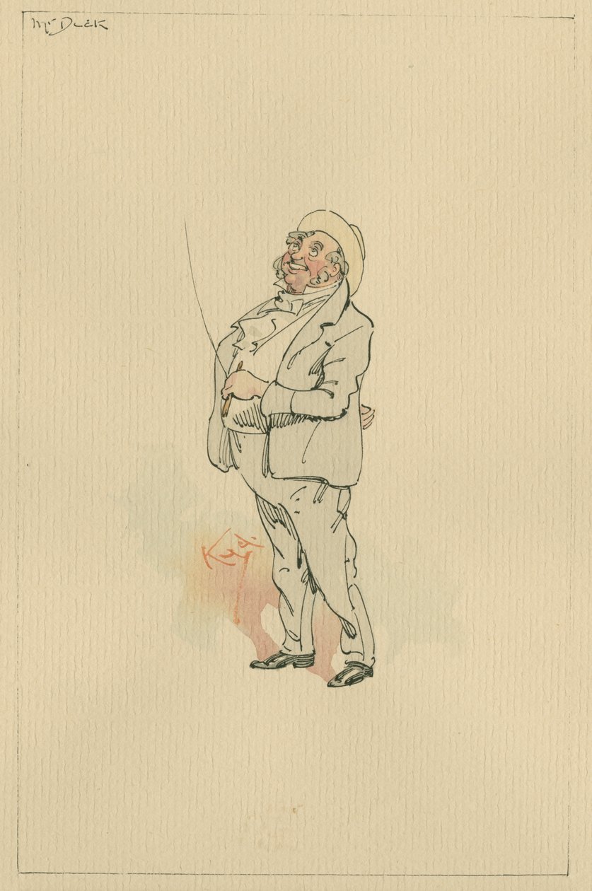 Mr Dick, ok. 1920 (pióro i atrament z toaletą na papierze) autorstwa Joseph Clayton Clarke