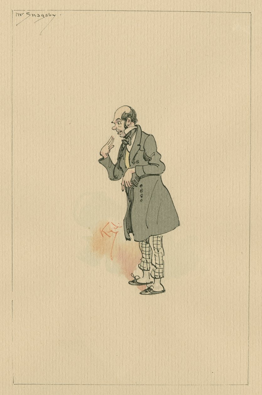 Pan Snagsby, ok. 1920 (pióro i atrament z toaletą na papierze) autorstwa Joseph Clayton Clarke