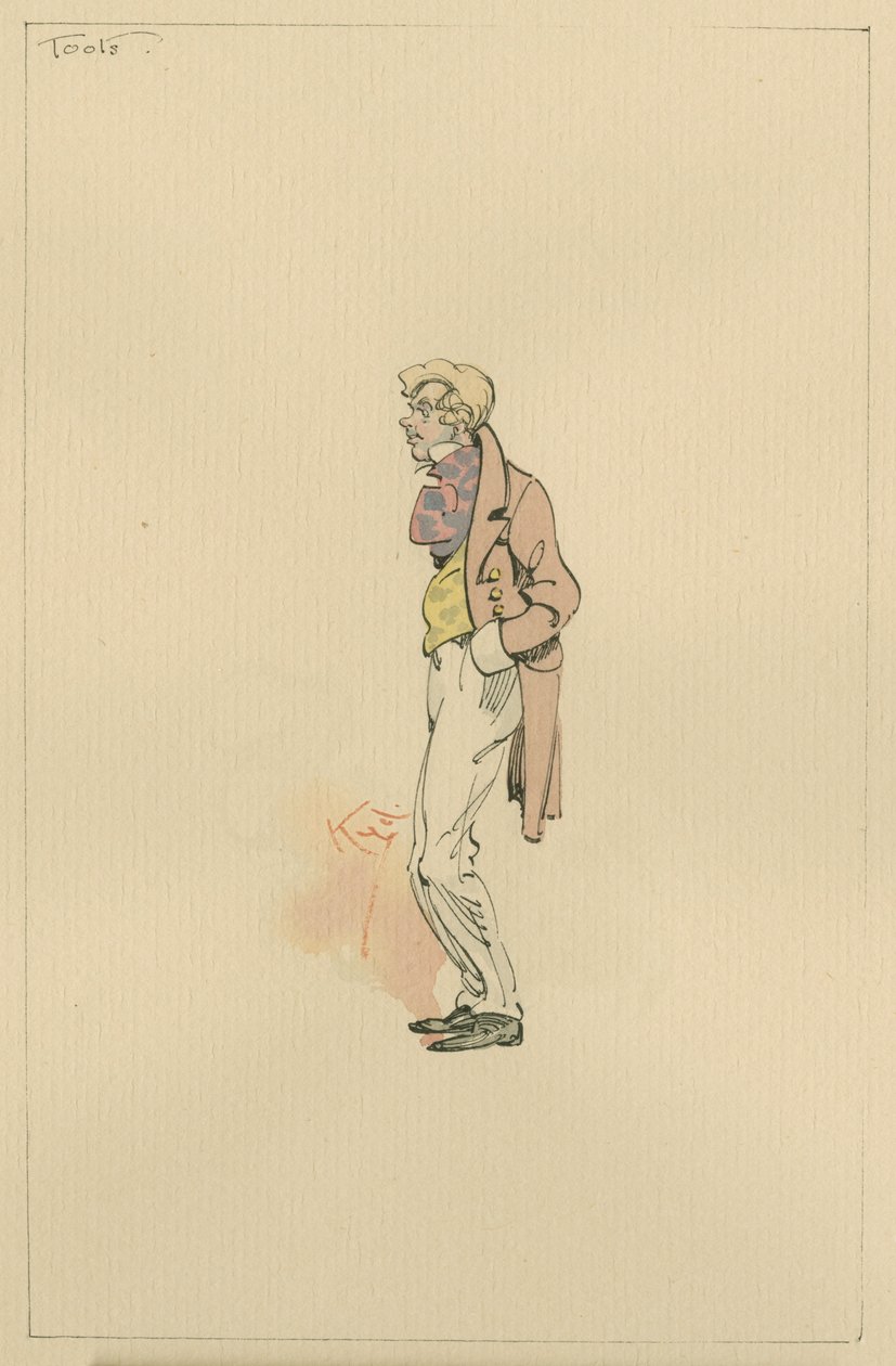 Pan Toots, ok. 1920 (pióro i atrament z toaletą na papierze) autorstwa Joseph Clayton Clarke