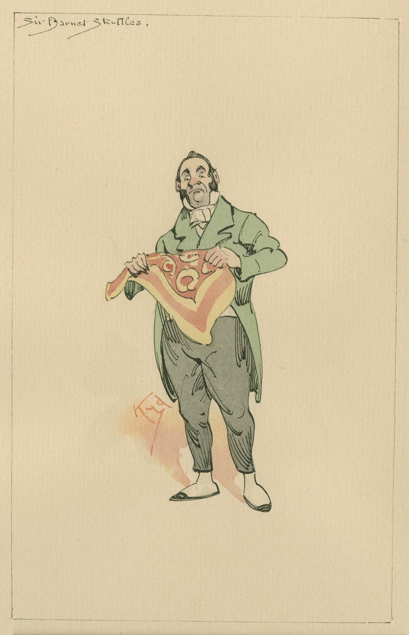 Sir Barnett Skettles, ok. 1920 (pióro i atrament z toaletą na papierze) autorstwa Joseph Clayton Clarke