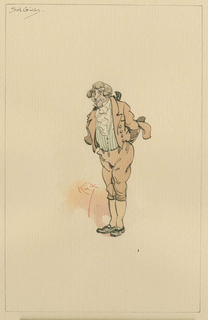 Solomon Gills lub Uncle Sol, c.1920s (pióro i atrament z toaletą na papierze) autorstwa Joseph Clayton Clarke