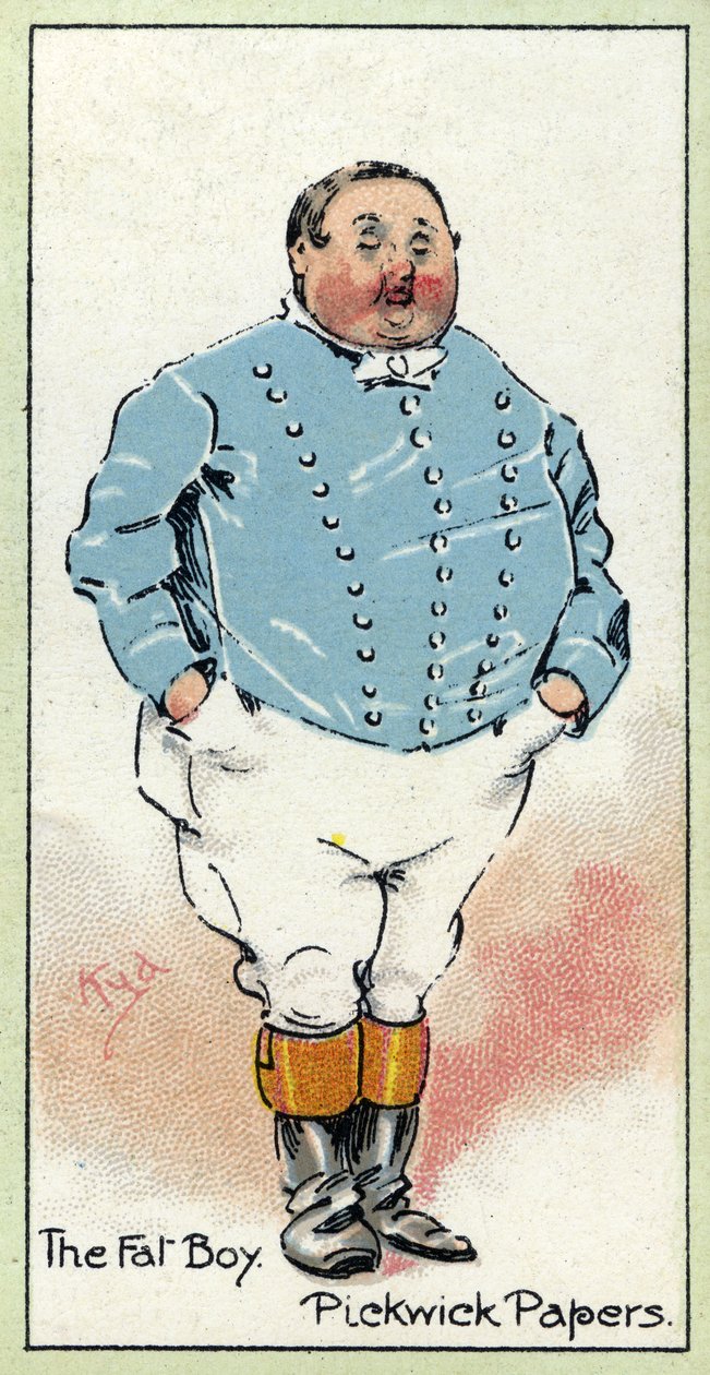 The Fat Boy, z „The Pickwick Papers”, Charlesa Dickensa, 1923 autorstwa Joseph Clayton Clarke