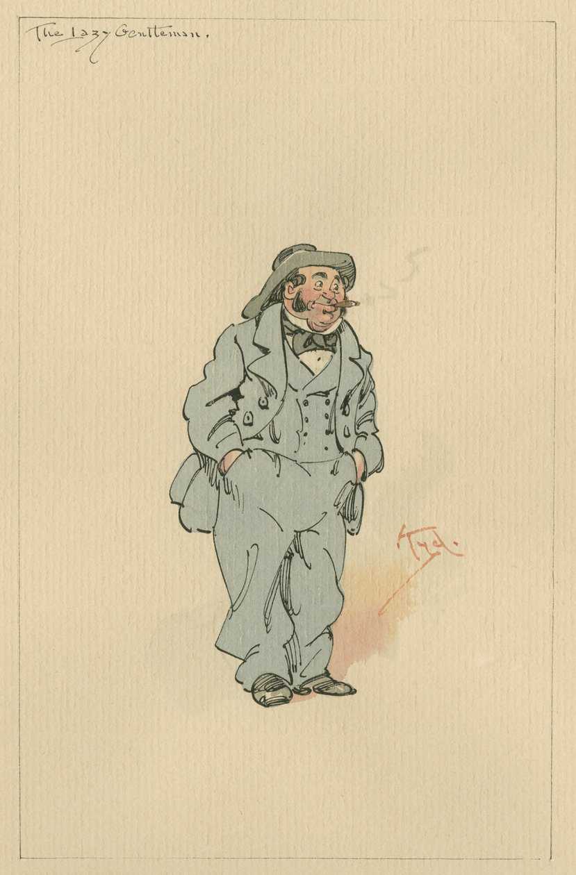 The Lazy Gentleman, ok. 1920 (pióro i atrament z toaletą na papierze) autorstwa Joseph Clayton Clarke