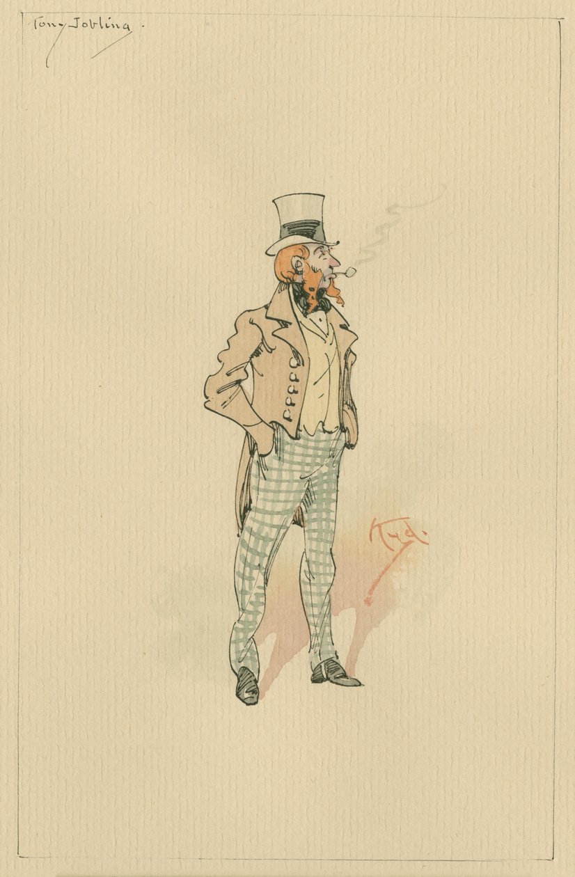 Tony Jobling, ok. 1920 (pióro i atrament z toaletą na papierze) autorstwa Joseph Clayton Clarke