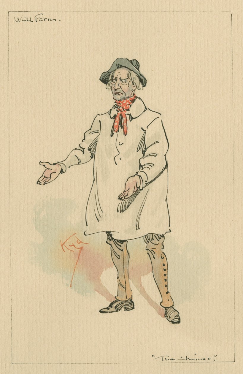 Will Fern - The Chimes, c.1920 (pióro i atrament z toaletą na papierze) autorstwa Joseph Clayton Clarke
