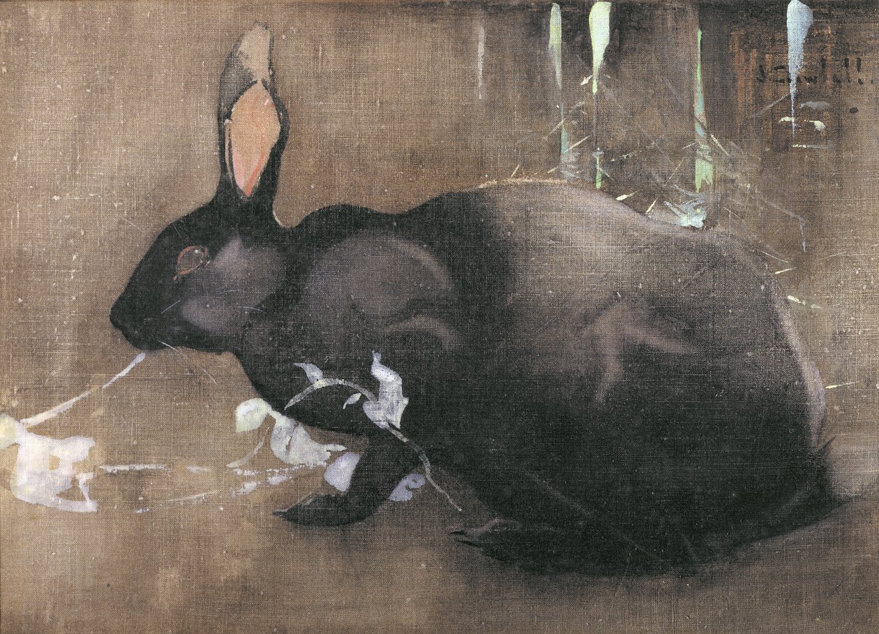 Czarny Królik (kolor nadwozia na lnie) autorstwa Joseph Crawhall