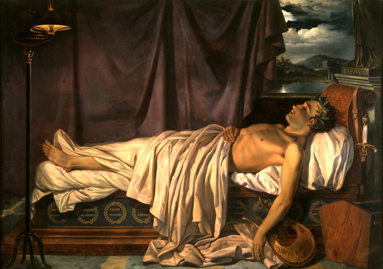 Lord Byron na łożu śmierci autorstwa Joseph Dionysius Odevaere
