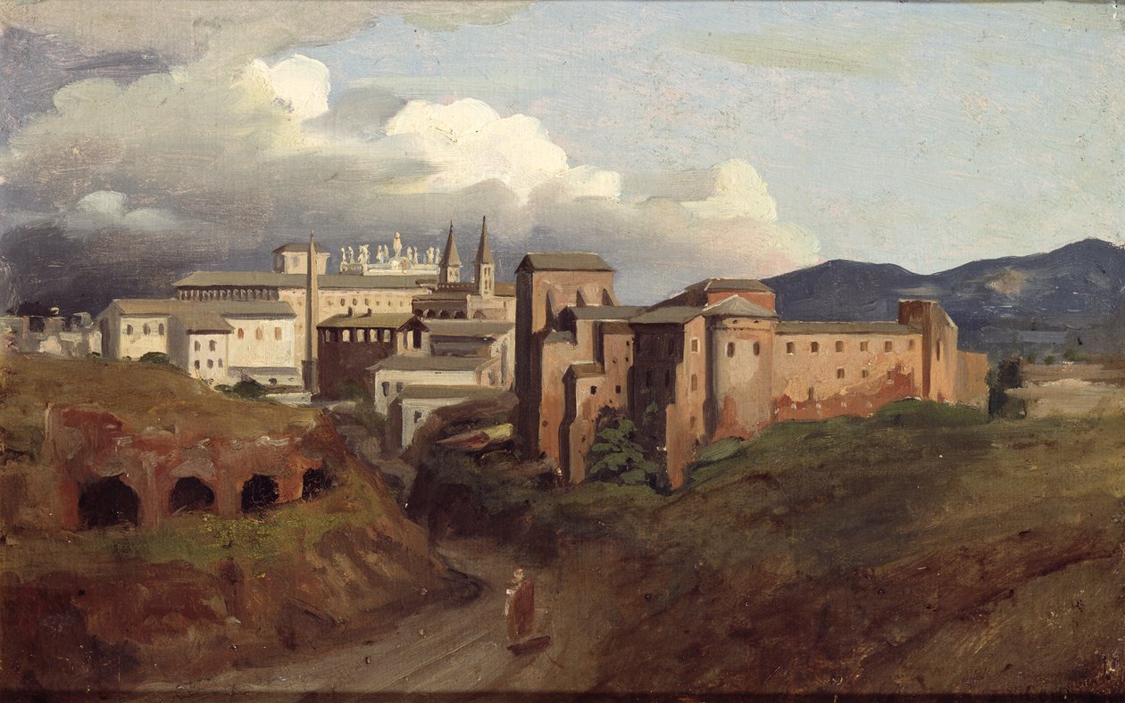 Widok św. Jana na Lateranie, Rzym, 1822 autorstwa Joseph Desire Court
