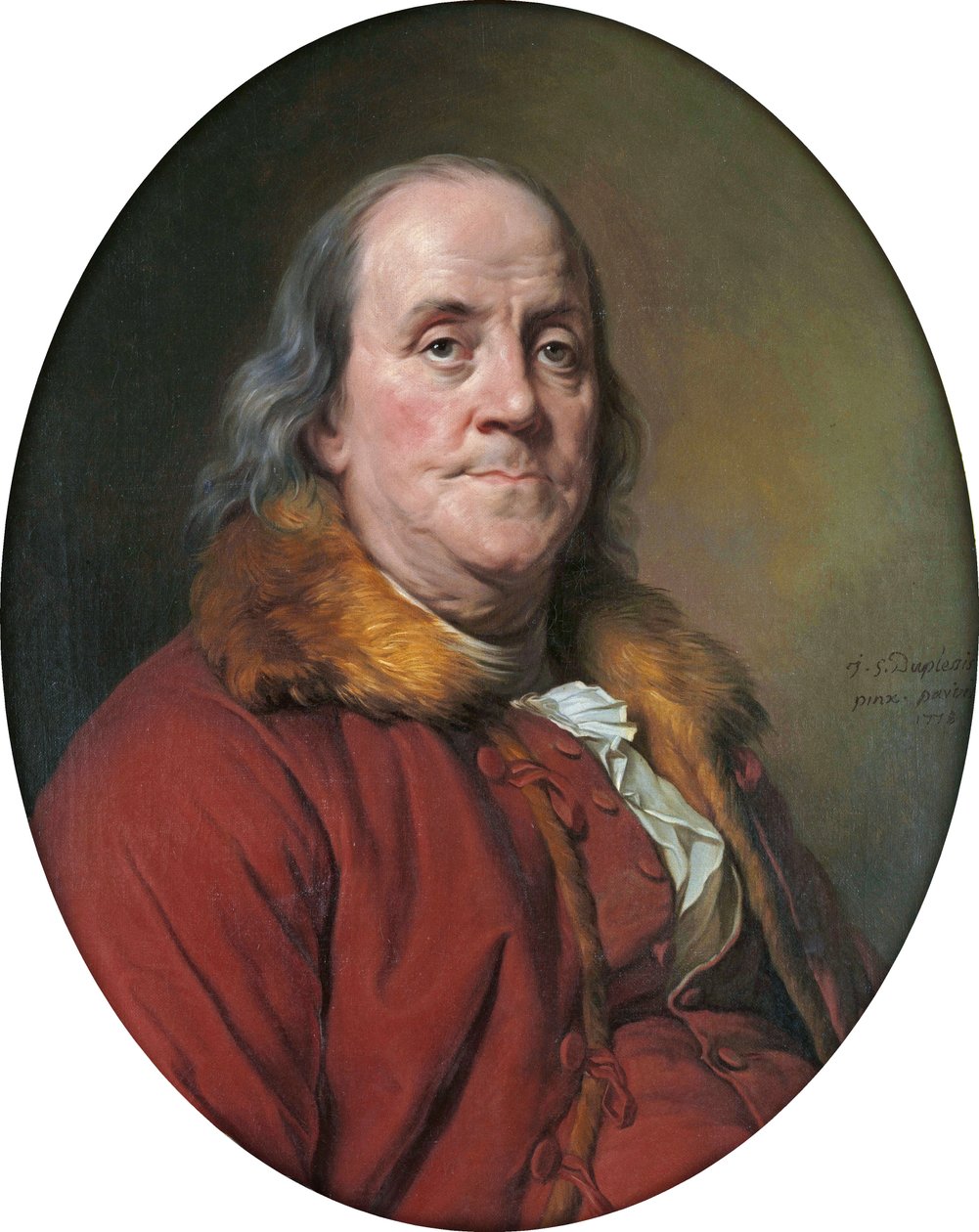 Portret Benjamina Franklina (1706-1790) autorstwa Joseph Siffred Duplessis