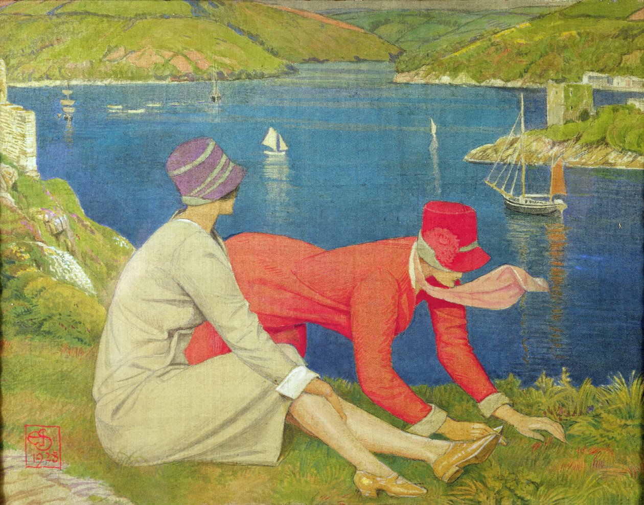 Botanicy, 1928 (tempera) autorstwa Joseph Edward Southall