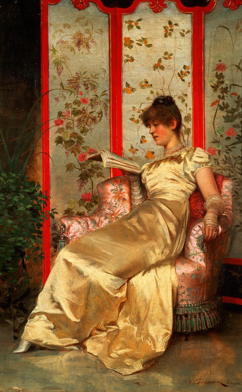 Pani czytająca autorstwa Joseph Frederick Charles Soulacroix