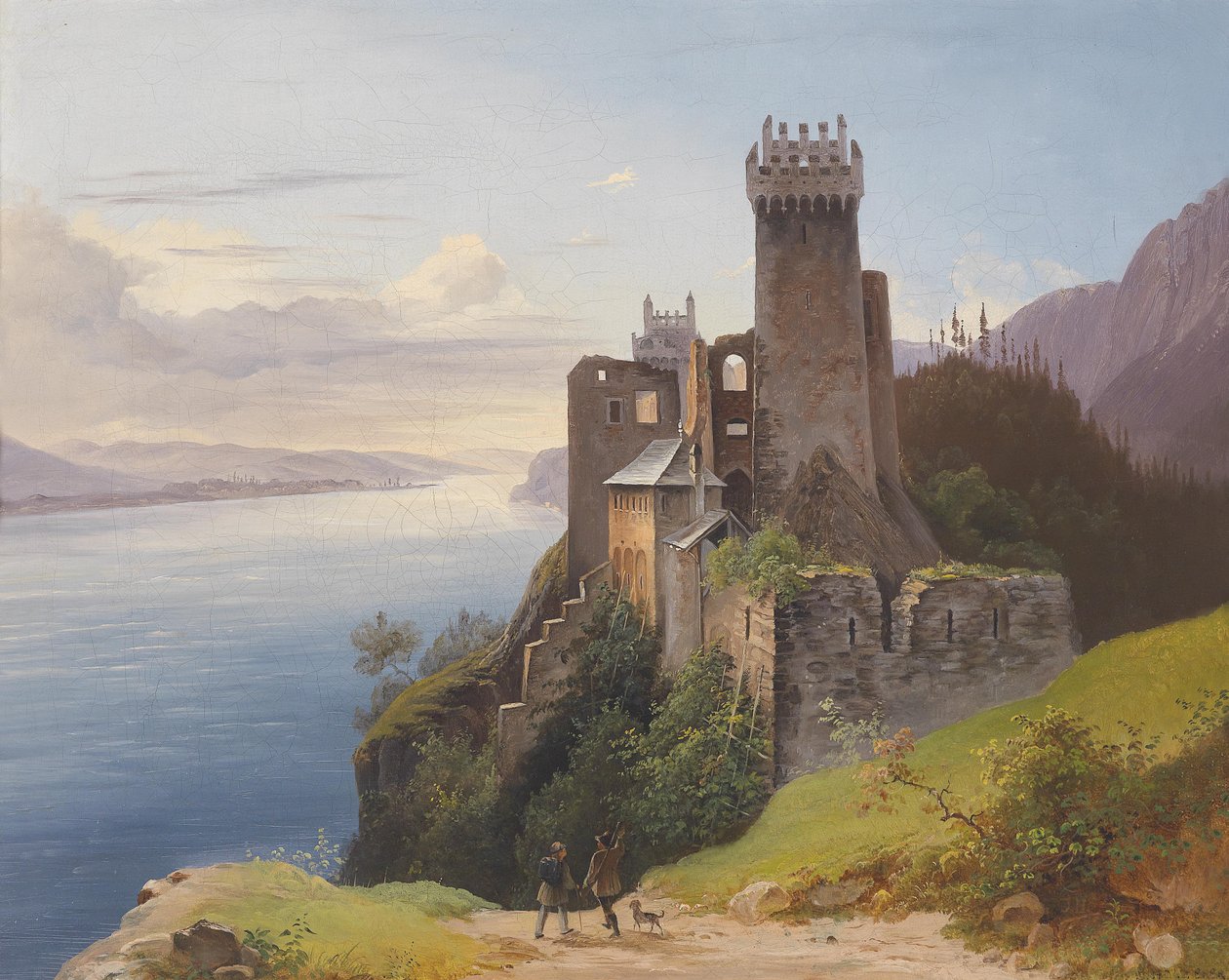 Widok na ruiny Weitenegg nad Dunajem autorstwa Joseph Holzer