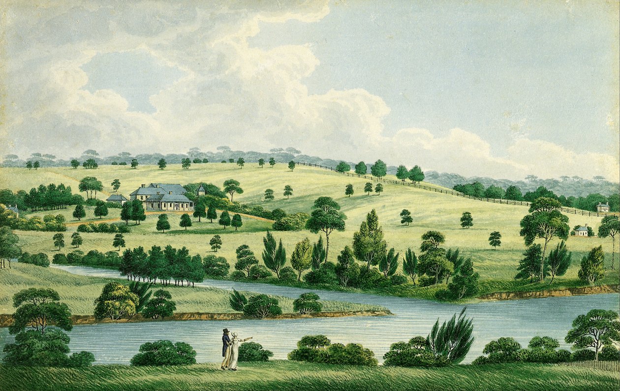 Rezydencja Johna Macarthura Esq w pobliżu Parramatta N.S.W. autorstwa Joseph Lycett