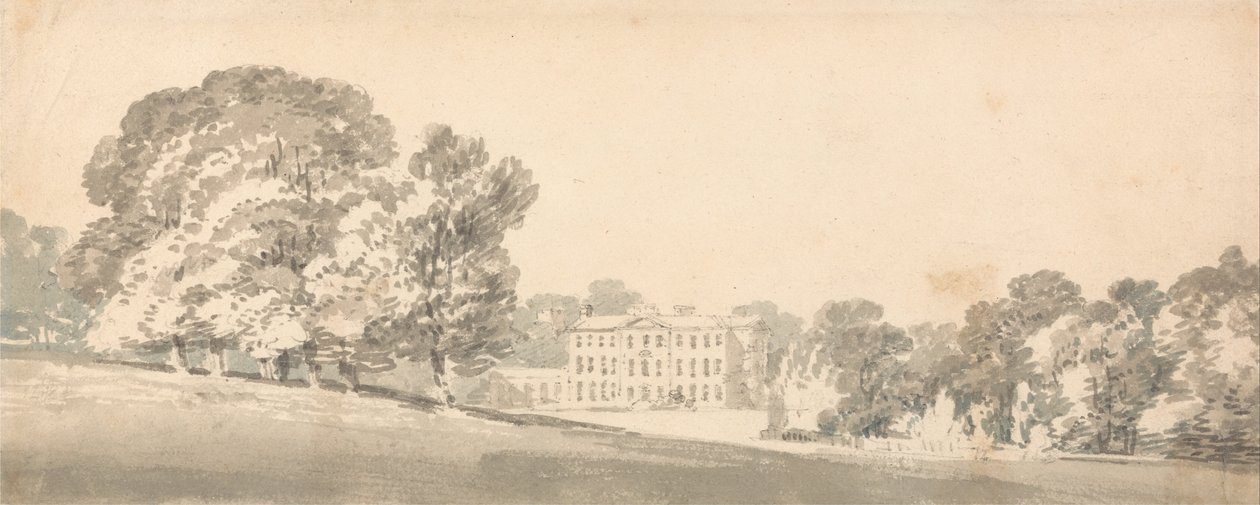 Trzypiętrowy gruziński dom w parku autorstwa Joseph Mallord William Turner