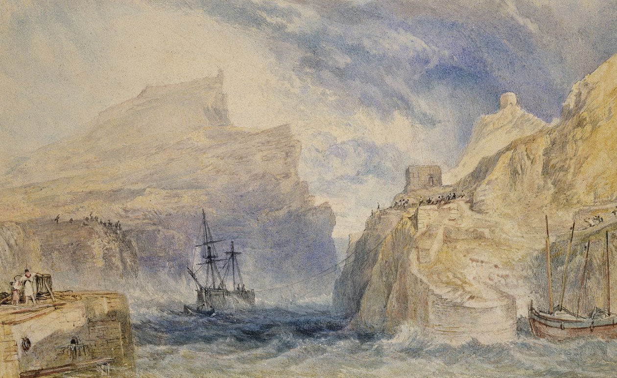 Boscastle, Kornwalia, ok. 1824 (akwarela na graficie z piórem i czarnym tuszem) autorstwa Joseph Mallord William Turner