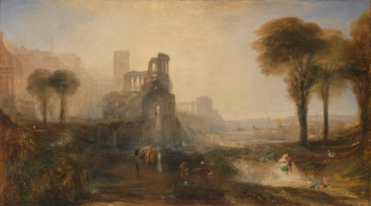 Pałac Kaliguli i most autorstwa Joseph Mallord William Turner