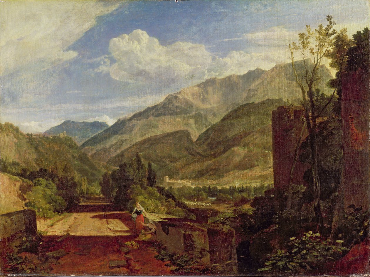 Zamek św. Michała, Bonneville, Sabaudia, 1803 r. autorstwa Joseph Mallord William Turner