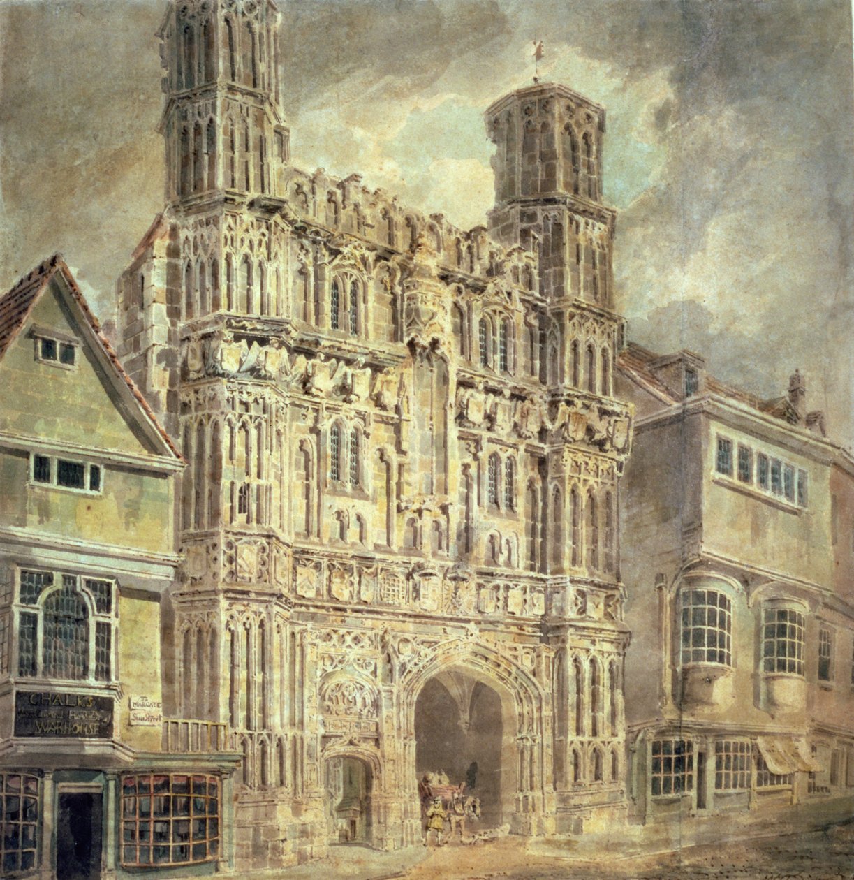Brama Christchurch, Canterbury, c.1792-93 autorstwa Joseph Mallord William Turner